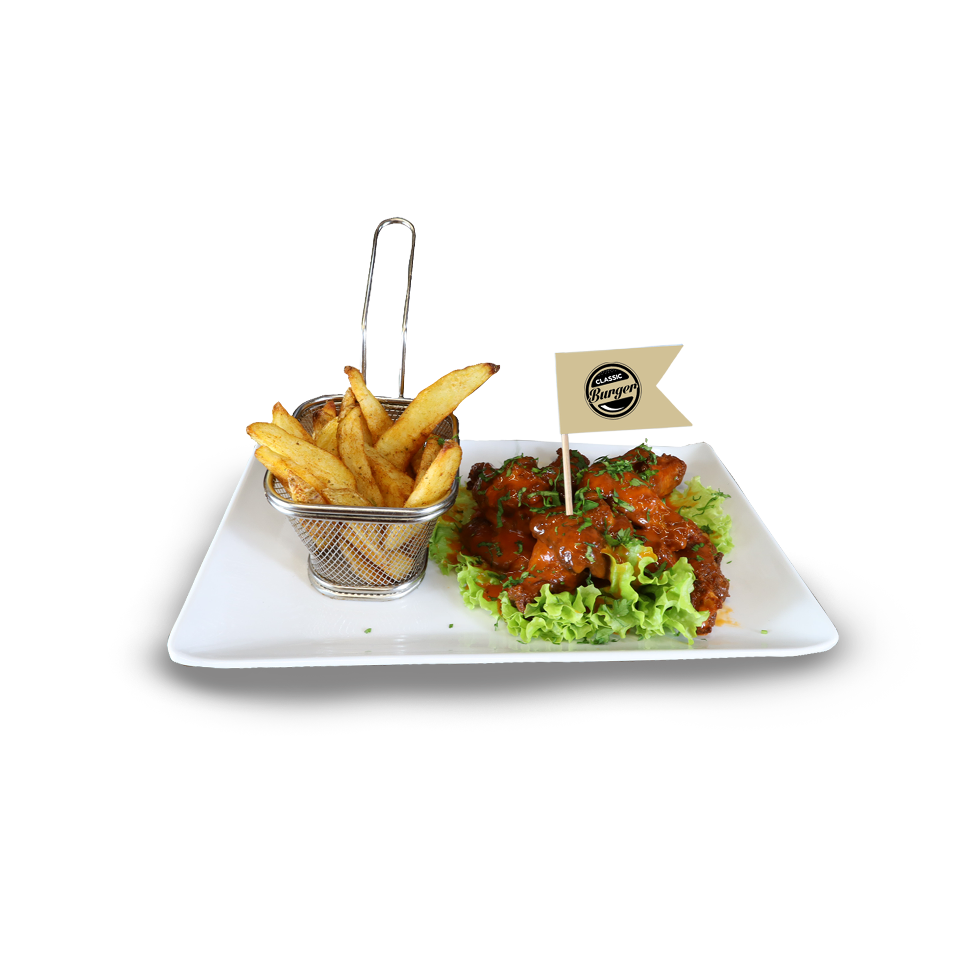 Buffalo Fire Wings Classic Burger
