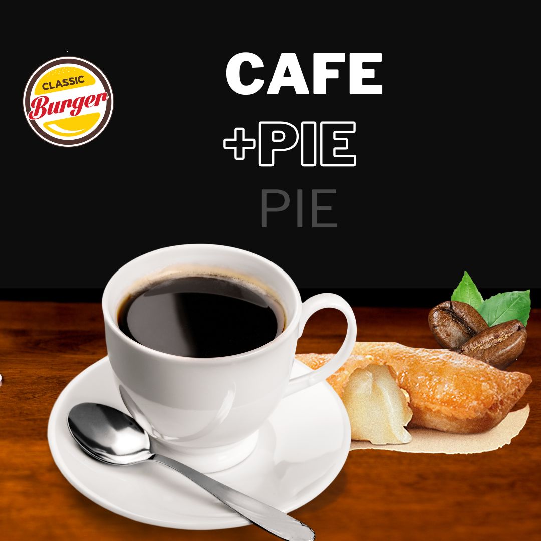 Promoción de café con pie Classic Burger